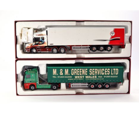 Corgi Diecast Model Truck issue comprising No. CC13821 Mercedes Actros Curtainside in the livery of M&amp;M Greene. Generally