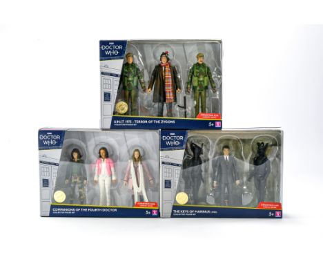 Character Doctor Who figure sets comprising of 1) Companions of the fourth doctor. 2)The Keys of Marinus.3) U.N.I.T 1975 - Te