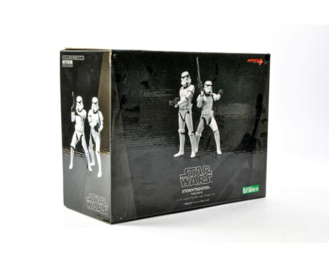 ARTFX, Kotobukiya issue comprising Star Wars Stormtrooper (2 pack) 1/10 scale pre painted model kit. Appears to be Excellent 