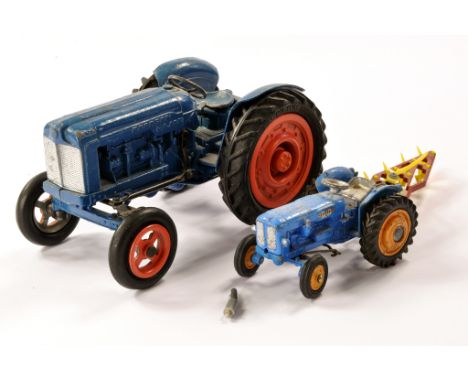 Empire Made Vintage 1/20 approx. Fordson Power Major Tractor. With notable age-related wear plus Corgi Fordson Power Major wi