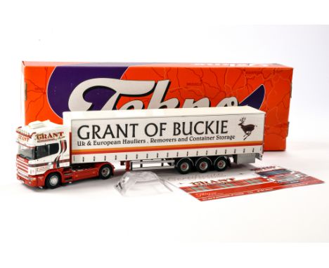 Tekno Diecast Model Truck issue comprising Scania V8 Curtainside in the livery of Grants of Buckie. Generally, Very Good, loo