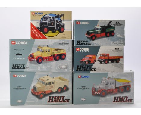 Corgi group of six Heavy Haulage Commercial issues in various liveries as shown. Excellent in boxes.