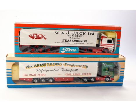 Tekno Diecast Model Truck issues comprising Scania Fridge Trailer in the livery of G&amp;J Jack, Good with minor cosmetic wea