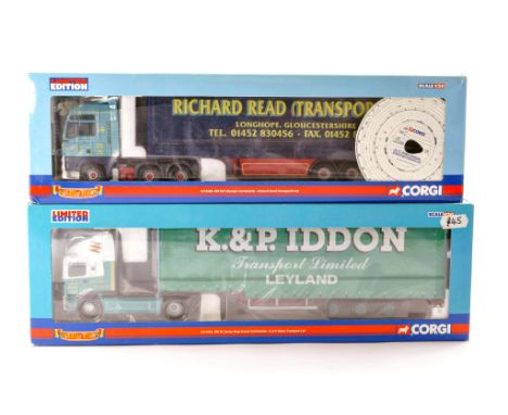 Corgi 1/50 Diecast Model truck issue comprising 1) No. CC13408 ERF ECT Olympic Curtainside in the livery of Richard Reed Tran
