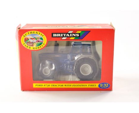 Britains 1/32 Farm Issue Comprising Ford 8730 Tractor with flotation tyres. Appears Excellent and secured in Box with no sign