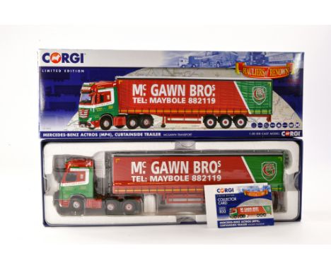 Corgi Diecast Model Truck issue comprising No. CC15812 Mercedes Benz Actros Curtainside in the livery of McGawn. Generally Go