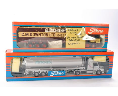 Tekno Diecast Model Truck issues comprising DAF Curtainside in the livery of Downton, looks to be Very Good without obvious f
