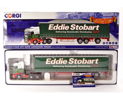 Corgi Diecast Model Truck issue comprising No. CC13747 Scania R Face Lift Super Curtainside in the livery of Eddie Stobart. L