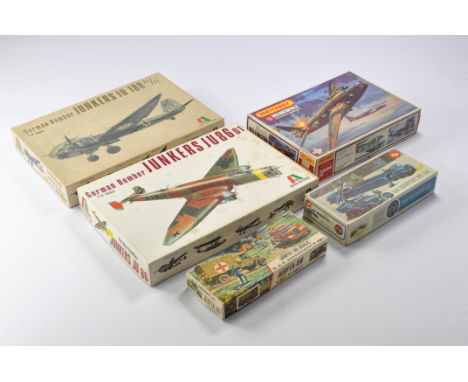 A group of Plastic Model Kits comprising Airfix RAF Recovery and Emergency Set, Matchbox Wellington MKX plus duo of Italeri G