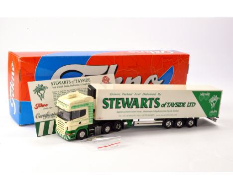 Tekno Diecast Model Truck issue comprising Scania R Fridge Trailer in the livery of Stewarts. Generally, Very Good, looks com