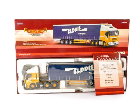 Corgi Diecast Model Truck issue comprising No. CC15001 Iveco Stralis Curtainside in the livery of Elddis. Generally Good. Loo