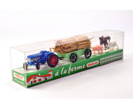 Minialuxe (made in France) plastic farm set comprising Fordson Tractor and trailer plus animals. Excellent condition in Excel