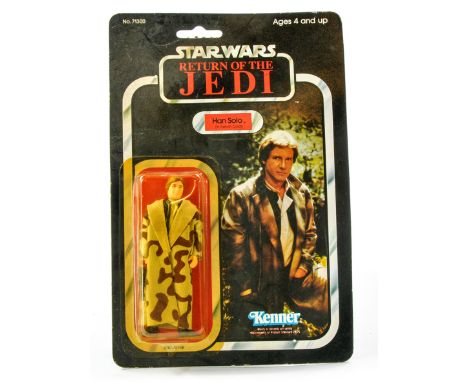Kenner 1984 Star Wars Carded Action Figure comprising Return of the Jedi Han Solo in Trench Coat. Figure factory sealed and u