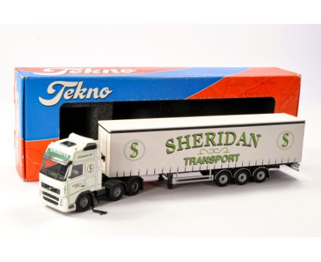 Tekno Code 3 Diecast Model Truck issue comprising Volvo Curtainside in the livery of Sheridan. Fair to Good with mirrors miss