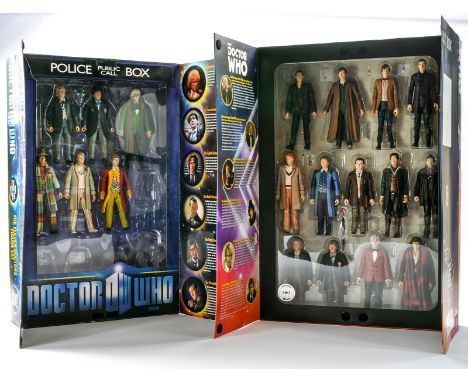 Character Doctor Who figure sets comprising of 1) The Eleven Doctors figure set in police public call box, contains only 6 do