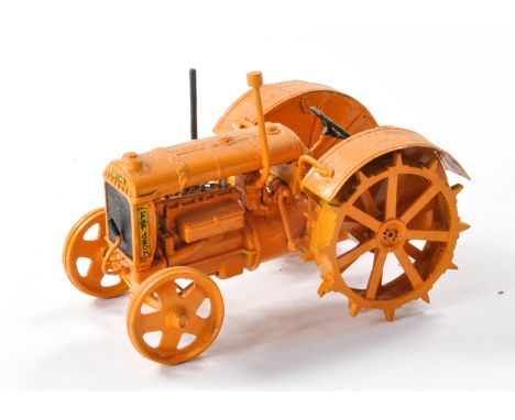 Hand built Scaledown 1/32 Farm issue comprising White Metal Fordson Standard Tractor in orange. Model has display wear and in
