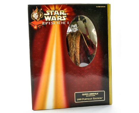 Hasbro Star Wars issue comprising Episode 1 figure Queen Amidala in Red Senate gown. 1999 portrait edition. Appears Excellent