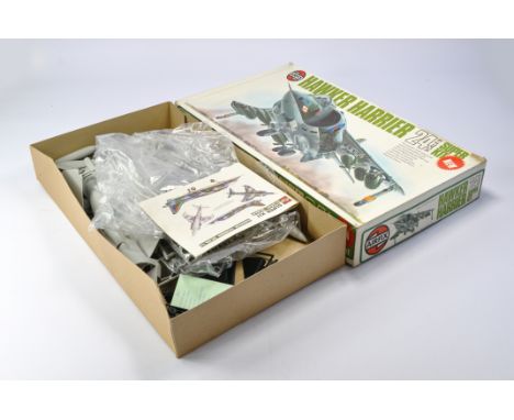 Airfix 1/24 plastic model aircraft kit comprising Hawker Harrier. Kit is complete and unstarted, box with some minor storage 