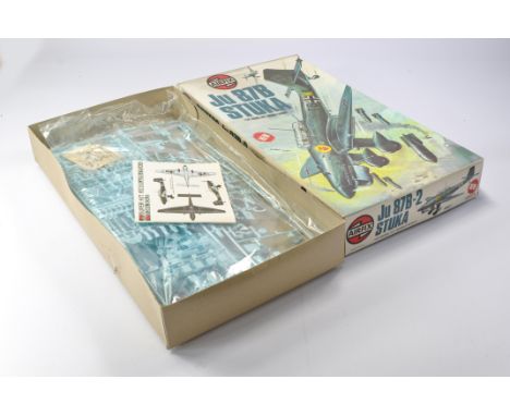 Airfix 1/24 plastic model aircraft kit comprising Junkers Ji 87B-2 Stuka. Kit is complete and unstarted, box with some storag