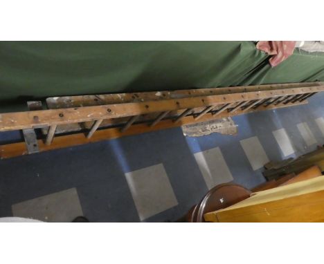 A Vintage Wooden Extending Ladder 