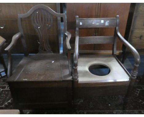 Two 19th Century Commode Armchairs for Restoration 