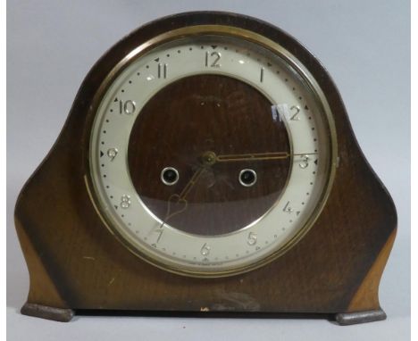 A 1950's Oak Cased Mantle Clock 
