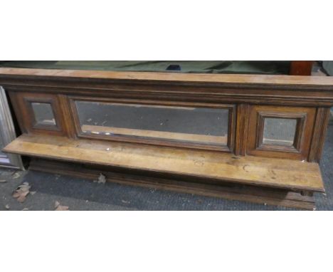 An Edwardian Oak Mirror Back From Sideboard with Display Shelf, 166cm Wide 