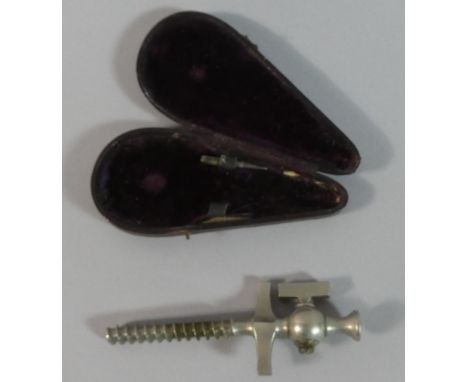 A Vintage Cased Silver Plated Champagne Tap 
