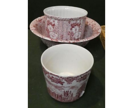 A Spode Toilet Bowl and Matching Planter Together with a Wedgwood Planter 