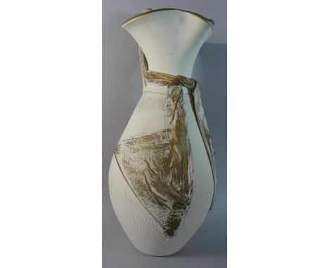 A Large Gilt Decorated Ceramic Ewer, 64cm High 