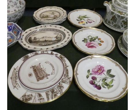 A Collection of China to Include a Set of Six Spode Fruit and Flower Plates, Wedgwood Queensware Bicentenary Plates etc 