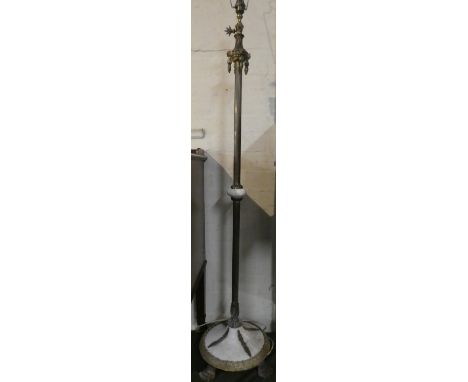 A Mid 20th Century Gilt Metal and Ceramic Lamp 