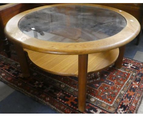 A Circular G Plan Coffee Table with Stretcher Shelf, 84cm Diameter 