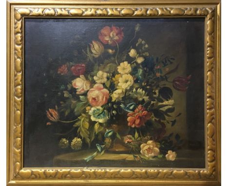 A GODWIN (20th century) BritishStill Life of Flowers in a VaseOil on canvas, signed, framed.  59.5 x 49.5 cm. CONDITION REPOR