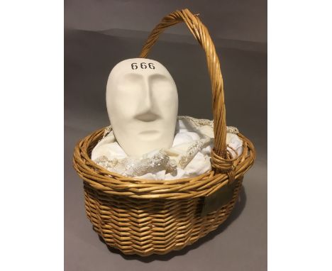 DAVID BOWIE (1947-2016) BritishYour Pretty Face is Going to HellDecorated ceramic mask, signed and dated 96.  14 cm wide. Not