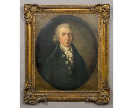 Circle of THOMAS GAINSBOROUGH (1727-1788) BritishPortrait of Squire RoweOil on canvas, various old labels and chalk inscripti