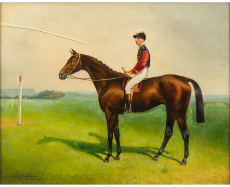 GEORGE ROBERT LEFTWICH (1846-1929) BritishPersimmon With John Watts UpOil on canvas, signed, inscribed Newmarket and dated 18