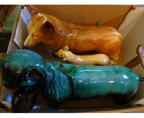 3 CERAMIC DOGS LONGEST IS 34CM
