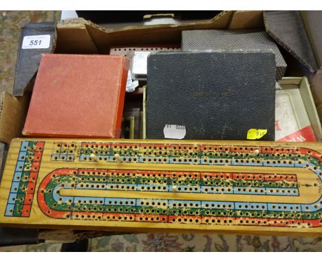 BOX OF VINTAGE GAMES, CARDS ETC