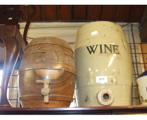 CERAMIC WINE BARREL &amp; WOODEN BARREL