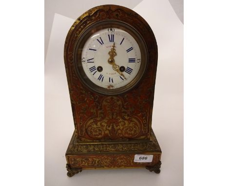 HATTON PARIS MANTLE CLOCK WITH BRASS DETAIL ENAMEL FACE STRIKING ON BELL NO KEY OR PENDULUM