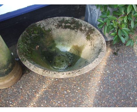 LARGE ROUND CONCRETE PLANTER  15 x 30 inches