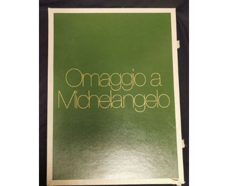 MAPPENWERK: "Omaggio a Michelangelo", 1975.Mappe mit 13 Grafiken, darunter 8 teils farbige Radierungen und 5 Farblithografien