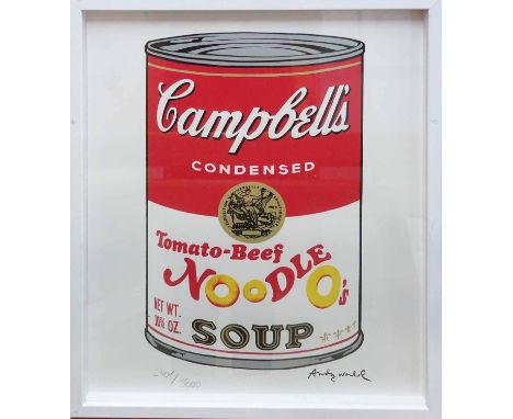 ANDY WARHOL 'Tomato beef noodle soup', offset lithograph in colours, signed in the plate, 49cm x 39cm, framed and glazed.