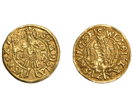 Hungary, Ladislas II Jagiello (1490-1516), Goldgulden, undated, c. 1500, Nagybanya, mm. n and compass (?) and star, 3.47g/6h 