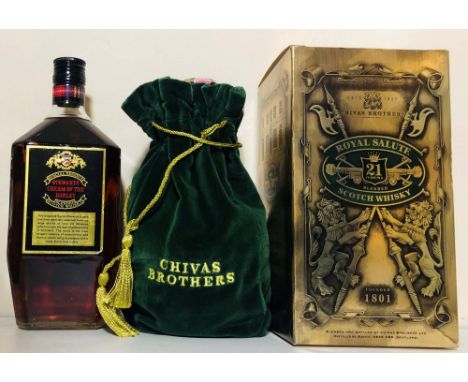 CHIVAS BROTHERS 21 YEAR OLD SCOTCH WHISKY. A bottle of Chivas Brothers Royal Salute 21 Year Old blended scotch whisky in gree