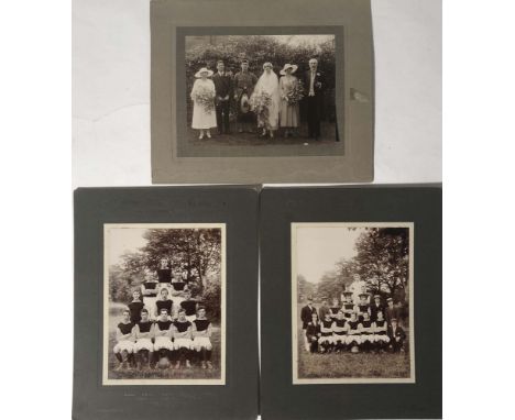 ASTON VILLA EARLY 20TH CENTURY. Three mounted photographic prints to include: two mounted images depicting the Aston Villa We