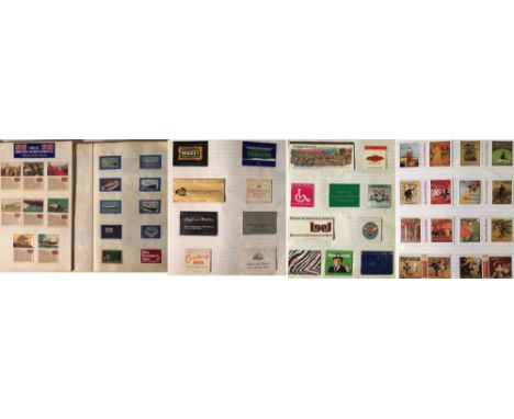 VINTAGE MATCHBOOK COLLECTION. Two scrapbooks containing 350+ matchbook covers. All have been glued onto lined pages.