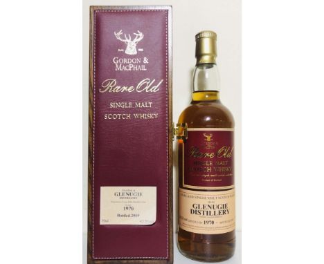 GORDON AND MACPHAIL RARE OLD 1970 GLENUGIE MALT WHISKY. A 70cl bottle of Gordon and MacPhail Rare Old single malt scotch whis