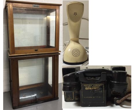 PLESSEY FIELD TELEPHONE. Items to include a circa 20th c Plessey field telephone, in cast metal case marked No. F MK1. Also a
